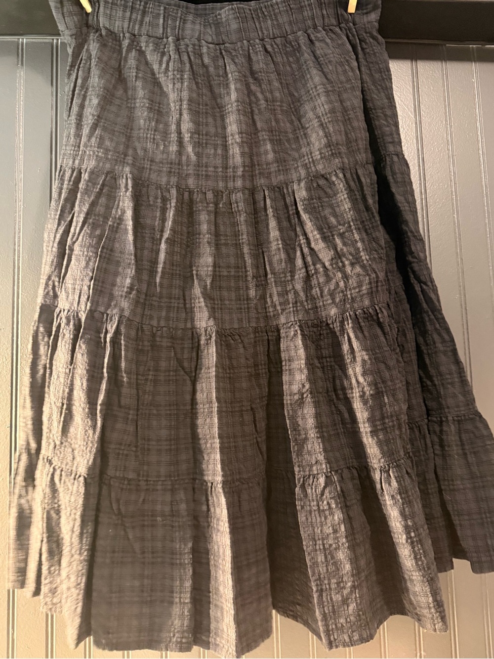 LC Lauren Conrad Black Tiered Midi Skirt